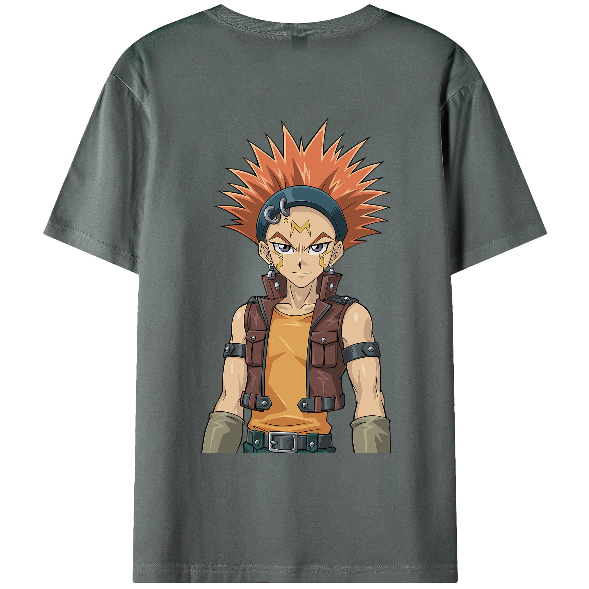 （画像用） 遊☆戯☆王 Yu-Gi-Oh! 綿100％ メンズ半袖Tシャツ（バックプリント） 通気性